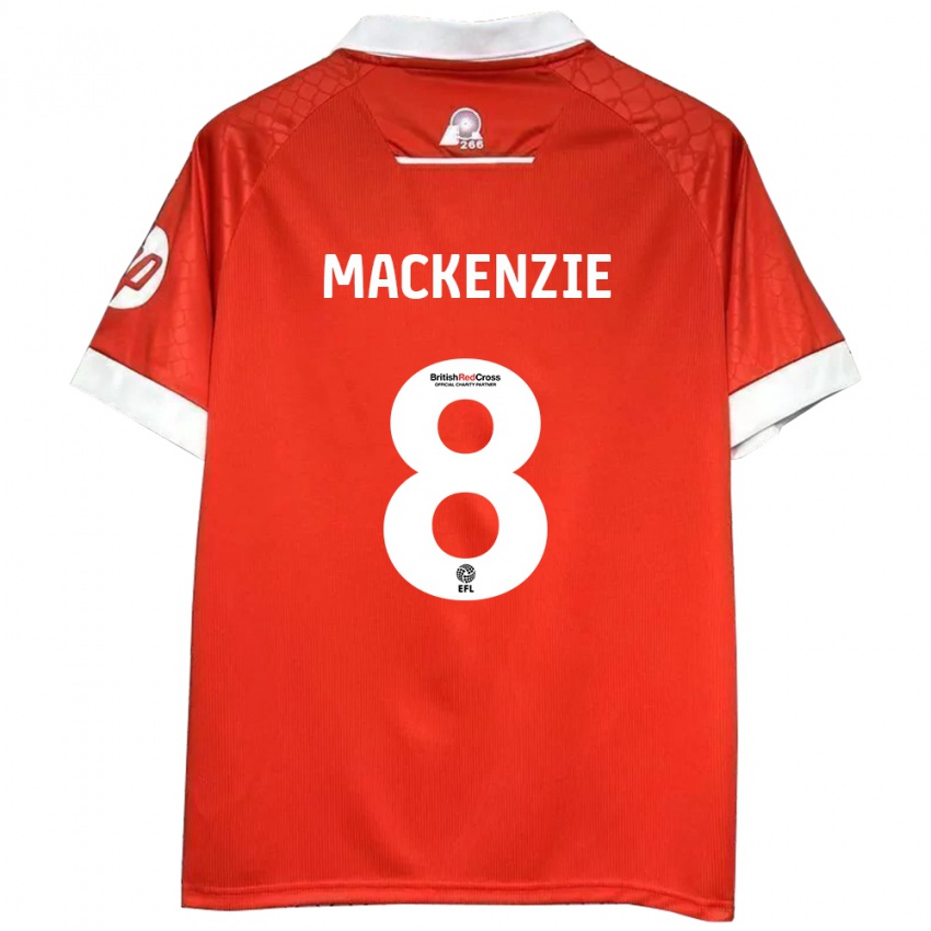 Niño Camiseta Libby Mackenzie #8 Rojo Blanco 1ª Equipación 2024/25 La Camisa México