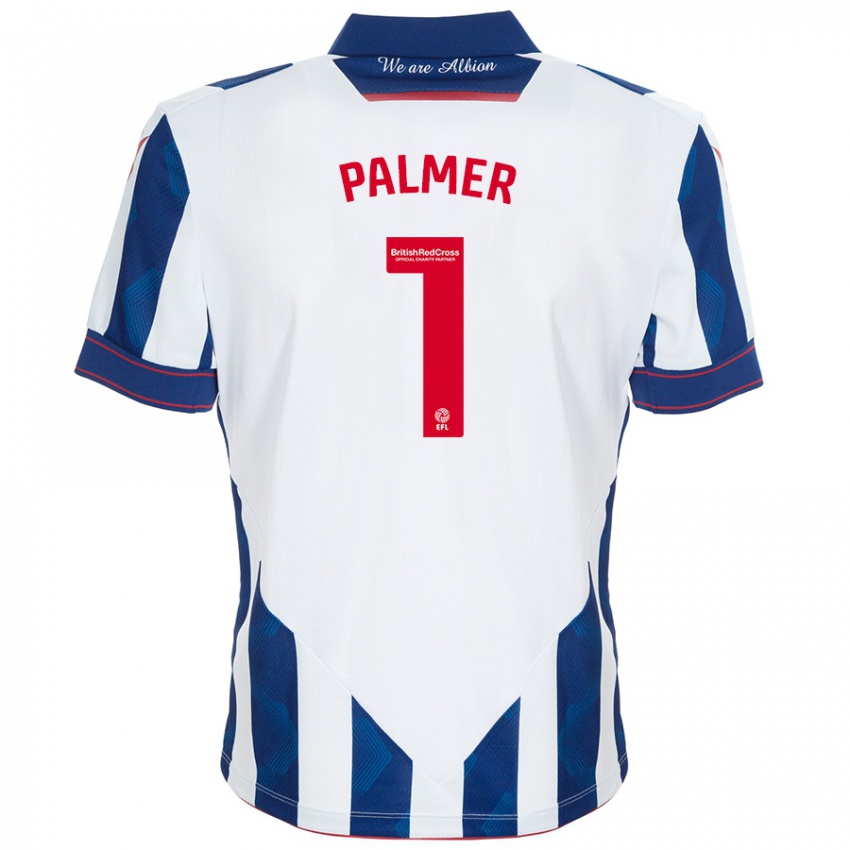 Niño Camiseta Alex Palmer #1 Blanco Azul Oscuro 1ª Equipación 2024/25 La Camisa México