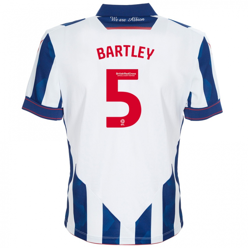 Niño Camiseta Kyle Bartley #5 Blanco Azul Oscuro 1ª Equipación 2024/25 La Camisa México