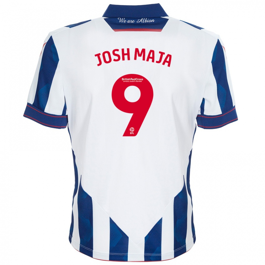 Niño Camiseta Josh Maja #9 Blanco Azul Oscuro 1ª Equipación 2024/25 La Camisa México