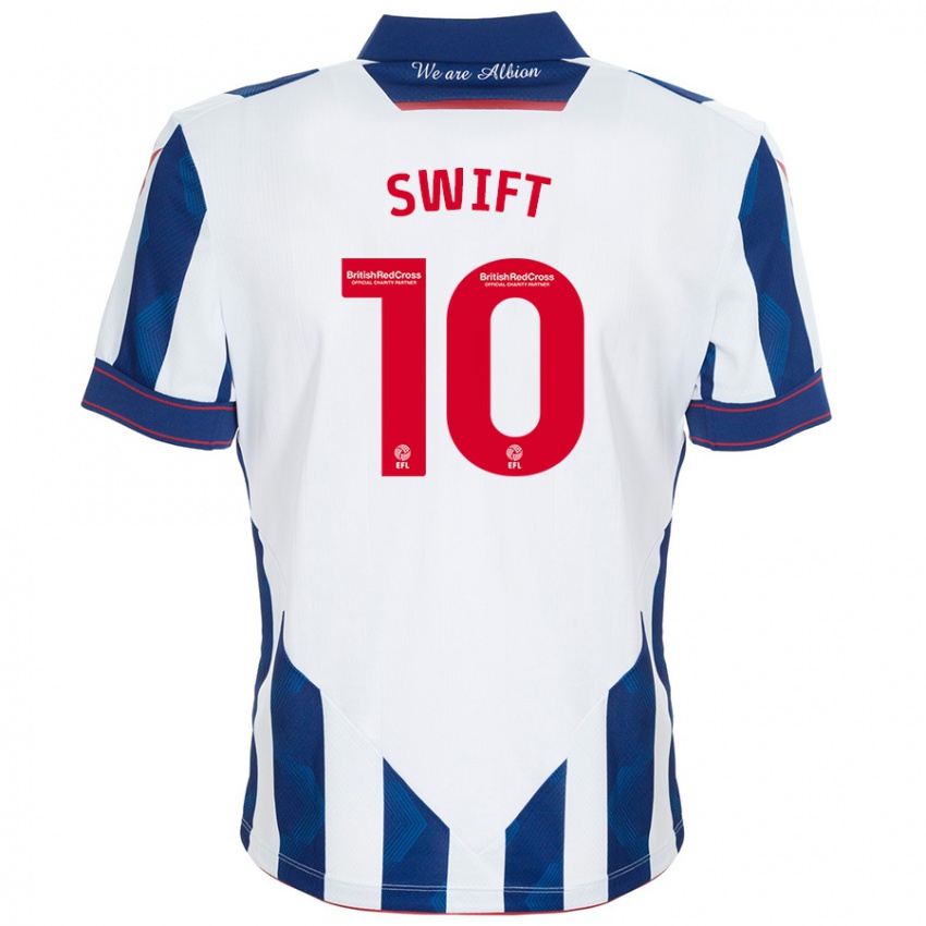 Niño Camiseta John Swift #10 Blanco Azul Oscuro 1ª Equipación 2024/25 La Camisa México