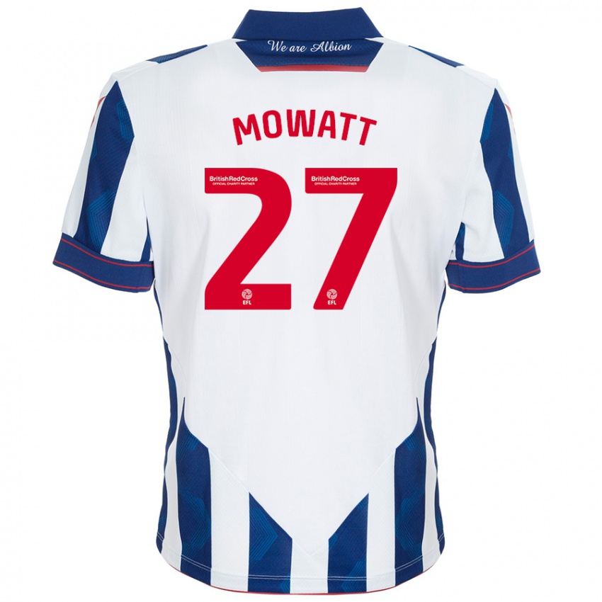 Niño Camiseta Alex Mowatt #27 Blanco Azul Oscuro 1ª Equipación 2024/25 La Camisa México