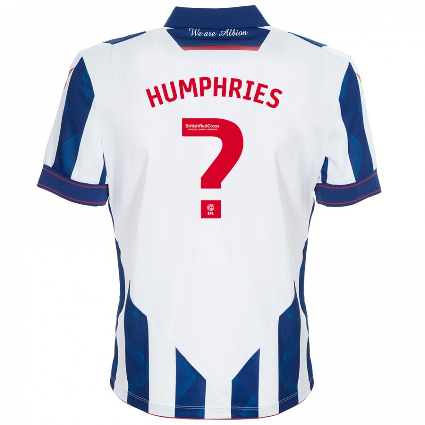 Niño Camiseta Evan Humphries #0 Blanco Azul Oscuro 1ª Equipación 2024/25 La Camisa México