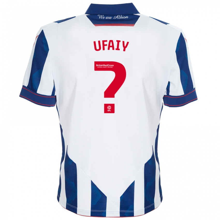 Niño Camiseta Kevin Ufaiy #0 Blanco Azul Oscuro 1ª Equipación 2024/25 La Camisa México