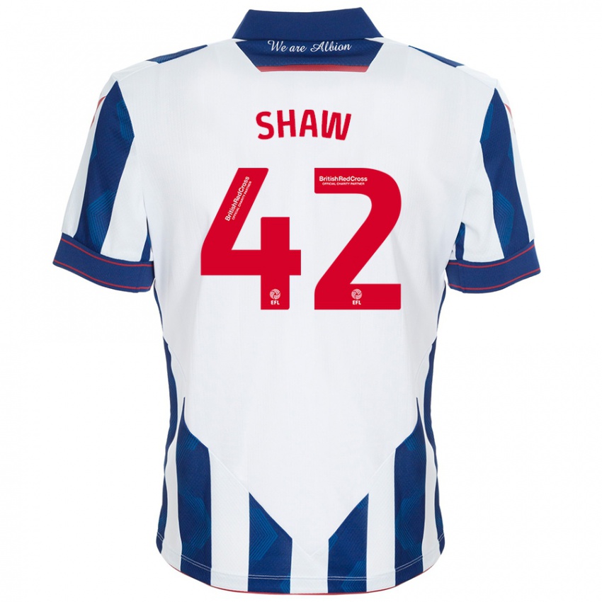 Niño Camiseta Josh Shaw #42 Blanco Azul Oscuro 1ª Equipación 2024/25 La Camisa México