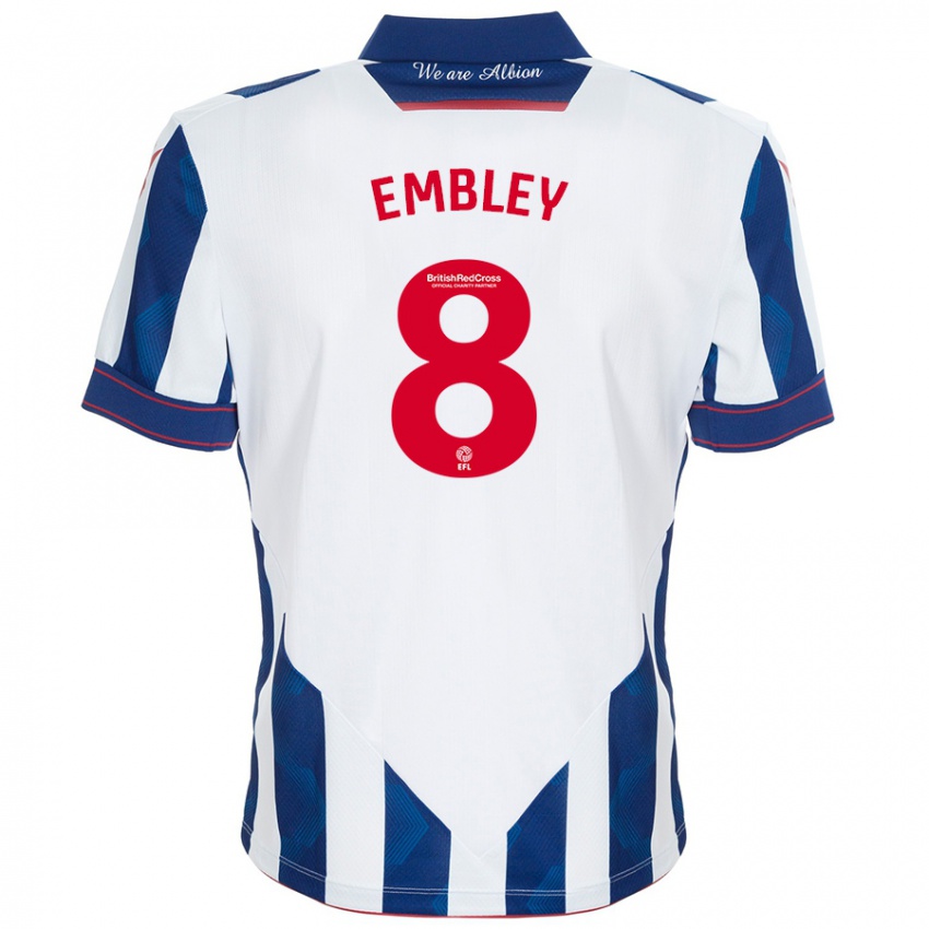 Niño Camiseta Rosie Embley #8 Blanco Azul Oscuro 1ª Equipación 2024/25 La Camisa México