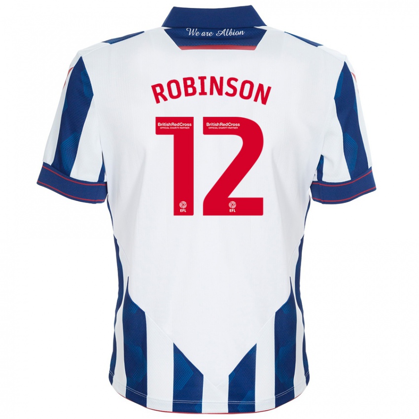 Niño Camiseta Leanne Robinson #12 Blanco Azul Oscuro 1ª Equipación 2024/25 La Camisa México