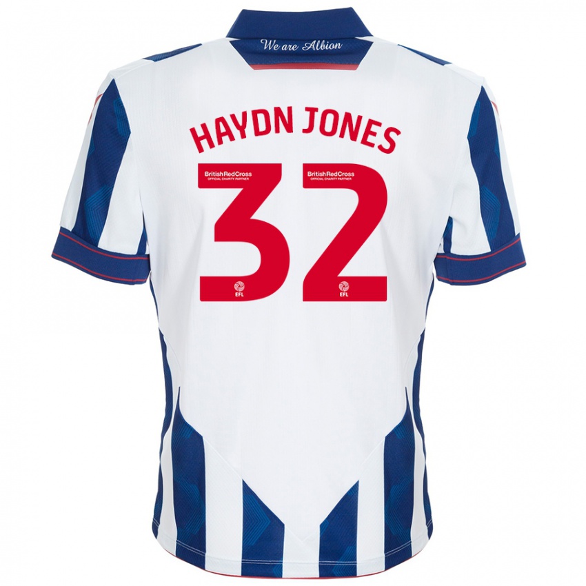 Niño Camiseta Mackenzie Haydn-Jones #32 Blanco Azul Oscuro 1ª Equipación 2024/25 La Camisa México