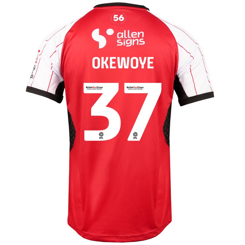 Niño Camiseta Gbolahan Okewoye #37 Blanco 1ª Equipación 2024/25 La Camisa México