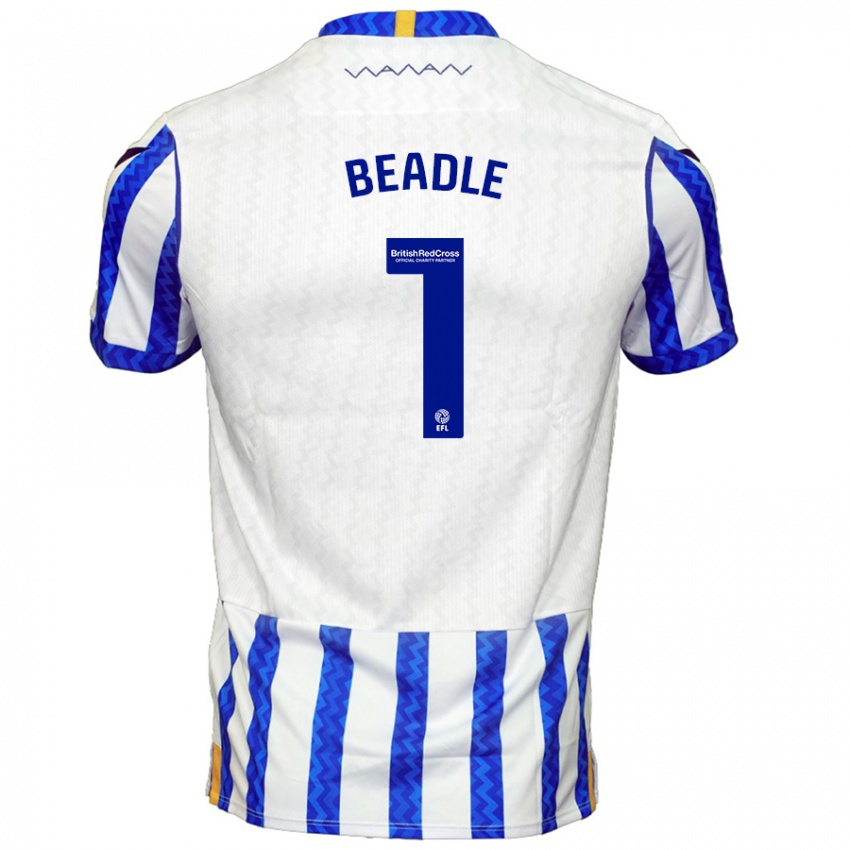 Niño Camiseta James Beadle #1 Azul Blanco 1ª Equipación 2024/25 La Camisa México