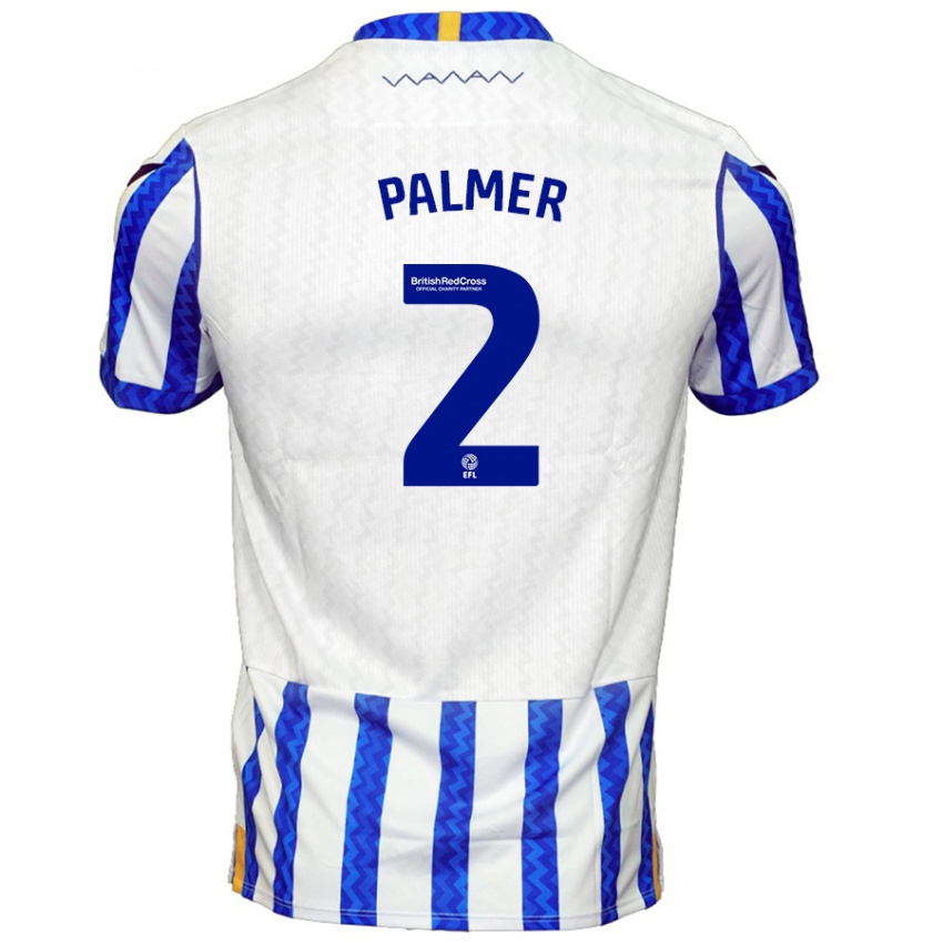 Niño Camiseta Liam Palmer #2 Azul Blanco 1ª Equipación 2024/25 La Camisa México