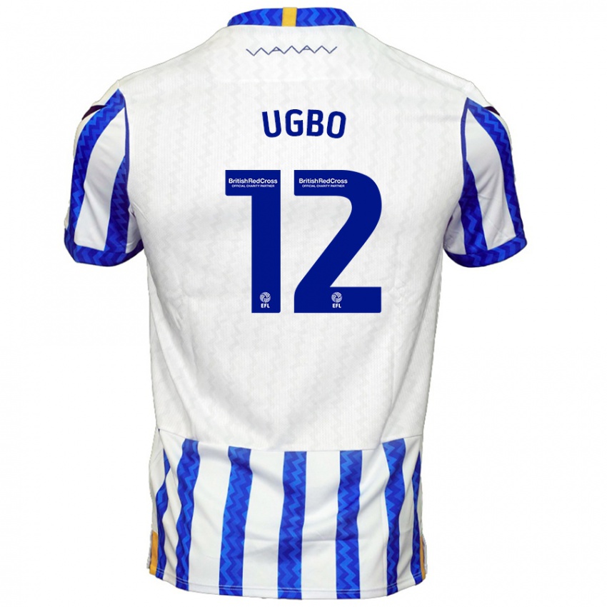 Niño Camiseta Iké Ugbo #12 Azul Blanco 1ª Equipación 2024/25 La Camisa México