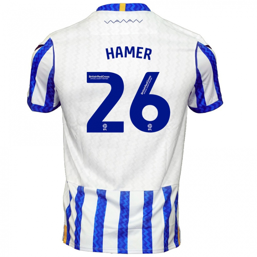 Niño Camiseta Ben Hamer #26 Azul Blanco 1ª Equipación 2024/25 La Camisa México