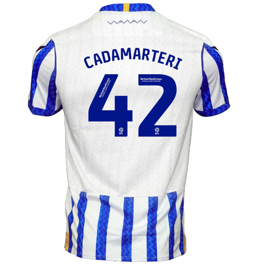 Niño Camiseta Bailey Cadamarteri #42 Azul Blanco 1ª Equipación 2024/25 La Camisa México