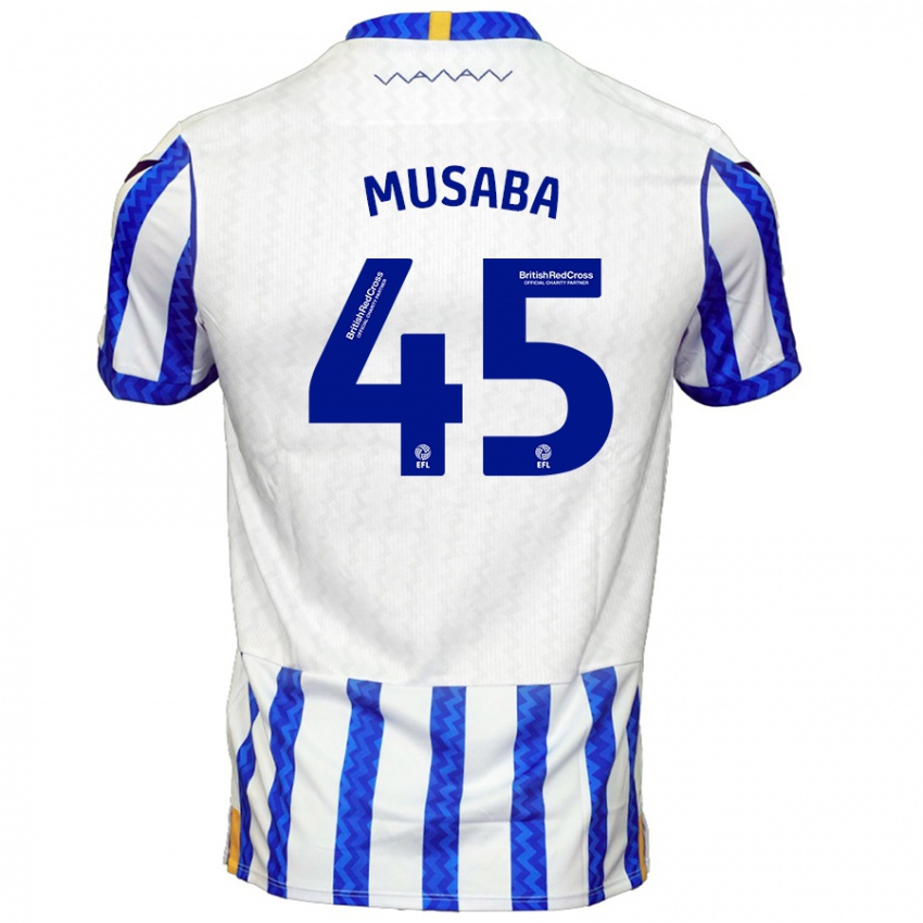 Niño Camiseta Anthony Musaba #45 Azul Blanco 1ª Equipación 2024/25 La Camisa México