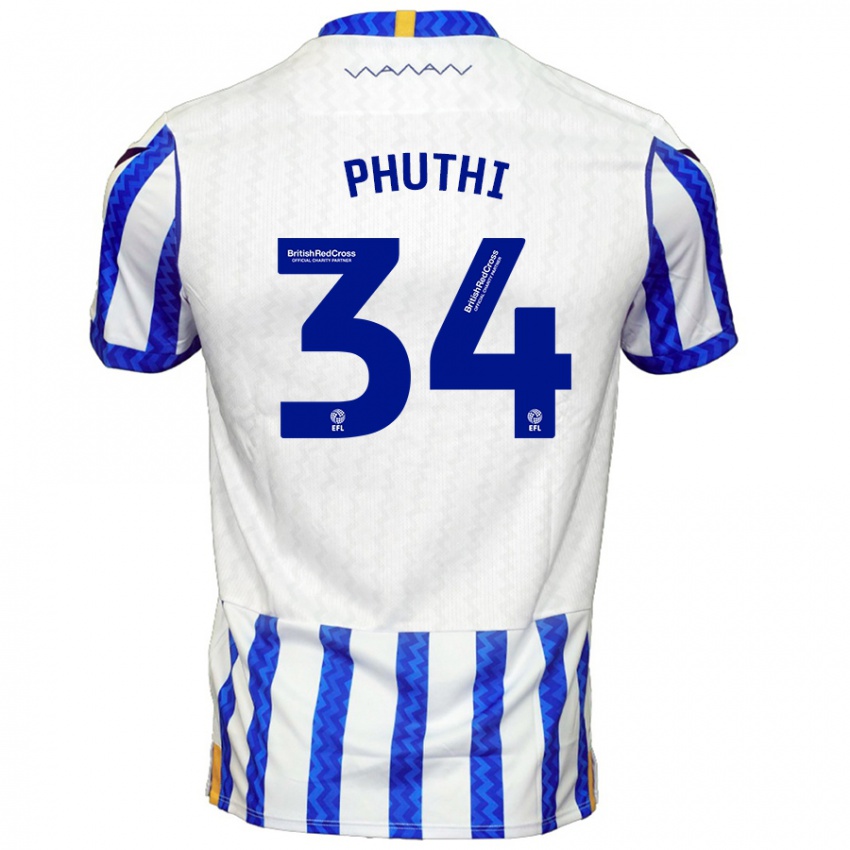 Niño Camiseta Joey Phuthi #34 Azul Blanco 1ª Equipación 2024/25 La Camisa México