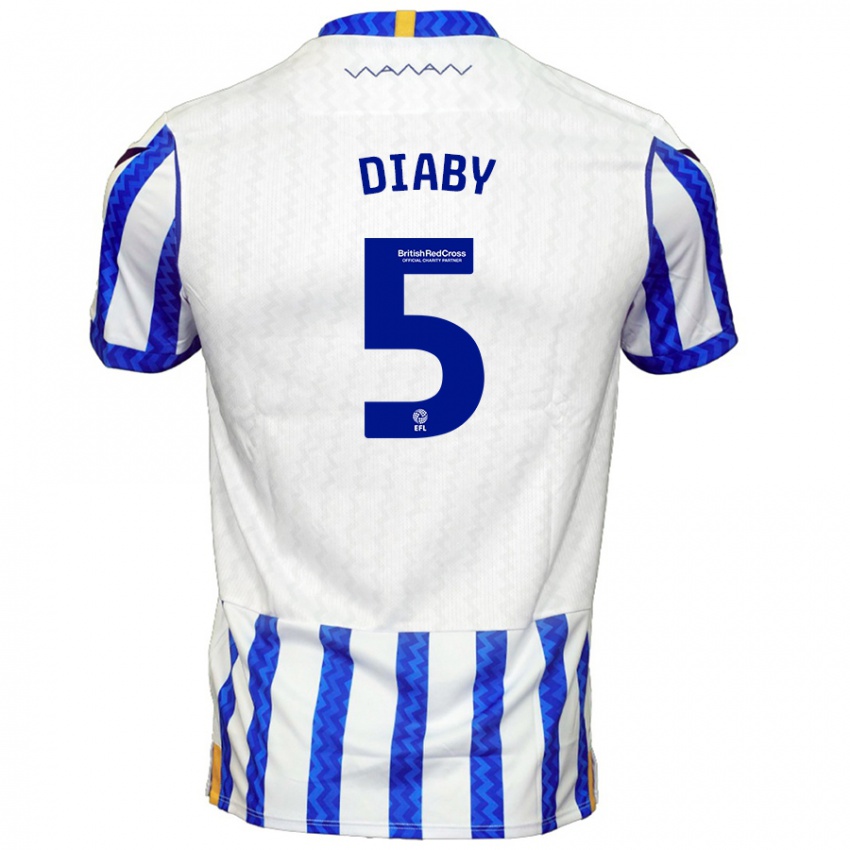 Niño Camiseta Bambo Diaby #5 Azul Blanco 1ª Equipación 2024/25 La Camisa México