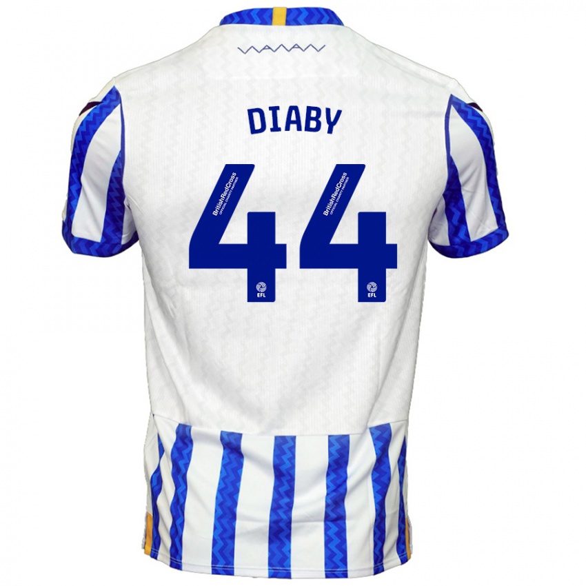 Niño Camiseta Momo Diaby #44 Azul Blanco 1ª Equipación 2024/25 La Camisa México