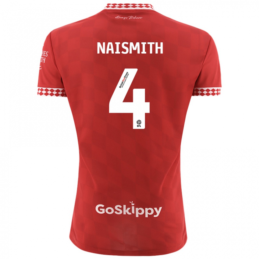 Niño Camiseta Kal Naismith #4 Rojo 1ª Equipación 2024/25 La Camisa México