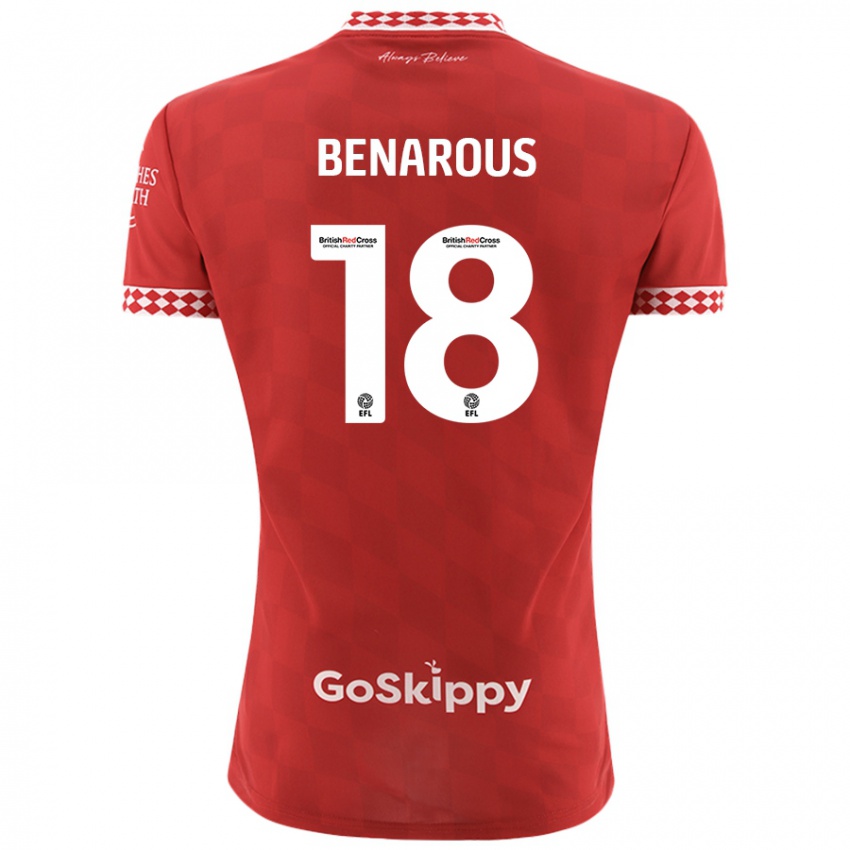 Niño Camiseta Ayman Benarous #18 Rojo 1ª Equipación 2024/25 La Camisa México