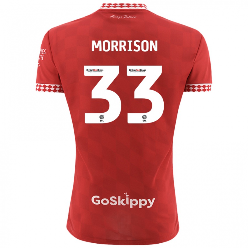 Niño Camiseta Elijah Morrison #33 Rojo 1ª Equipación 2024/25 La Camisa México