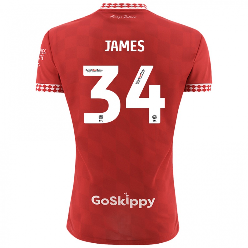 Niño Camiseta Joseph James #34 Rojo 1ª Equipación 2024/25 La Camisa México