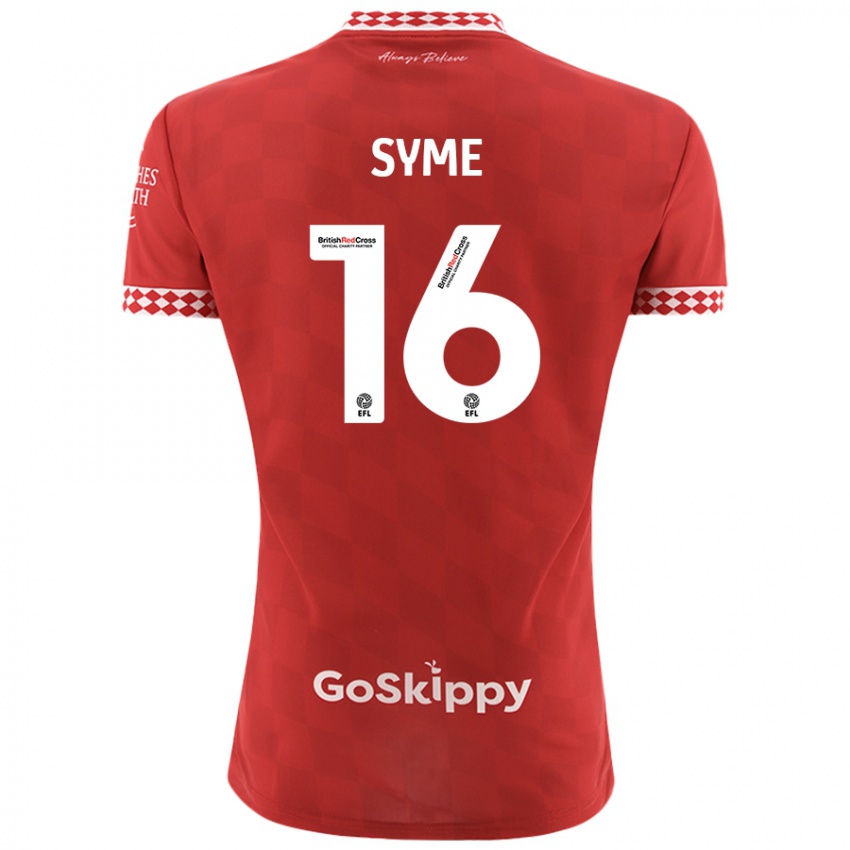 Niño Camiseta Emily Syme #16 Rojo 1ª Equipación 2024/25 La Camisa México