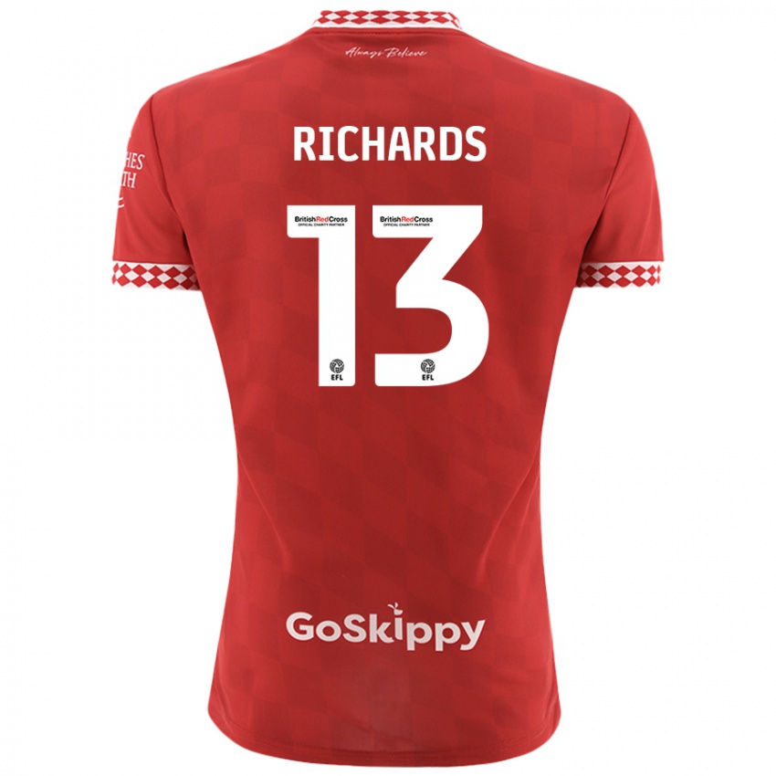 Niño Camiseta Harvey Wiles-Richards #13 Rojo 1ª Equipación 2024/25 La Camisa México