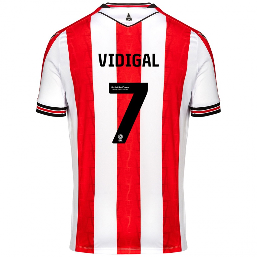 Niño Camiseta André Vidigal #7 Rojo Blanco 1ª Equipación 2024/25 La Camisa México