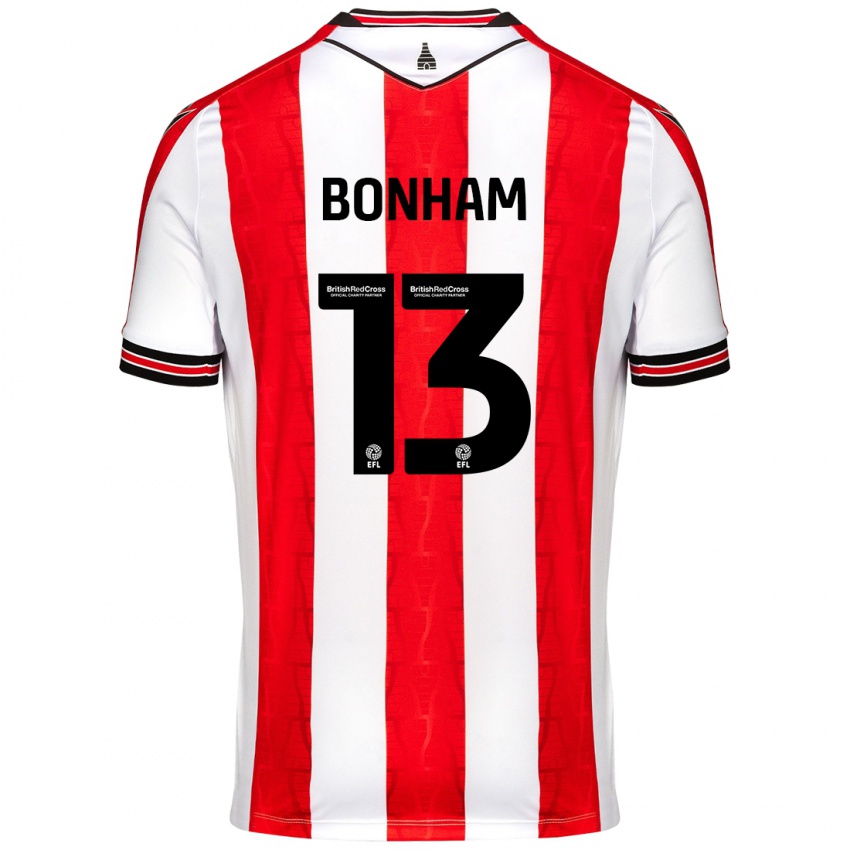 Niño Camiseta Jack Bonham #13 Rojo Blanco 1ª Equipación 2024/25 La Camisa México