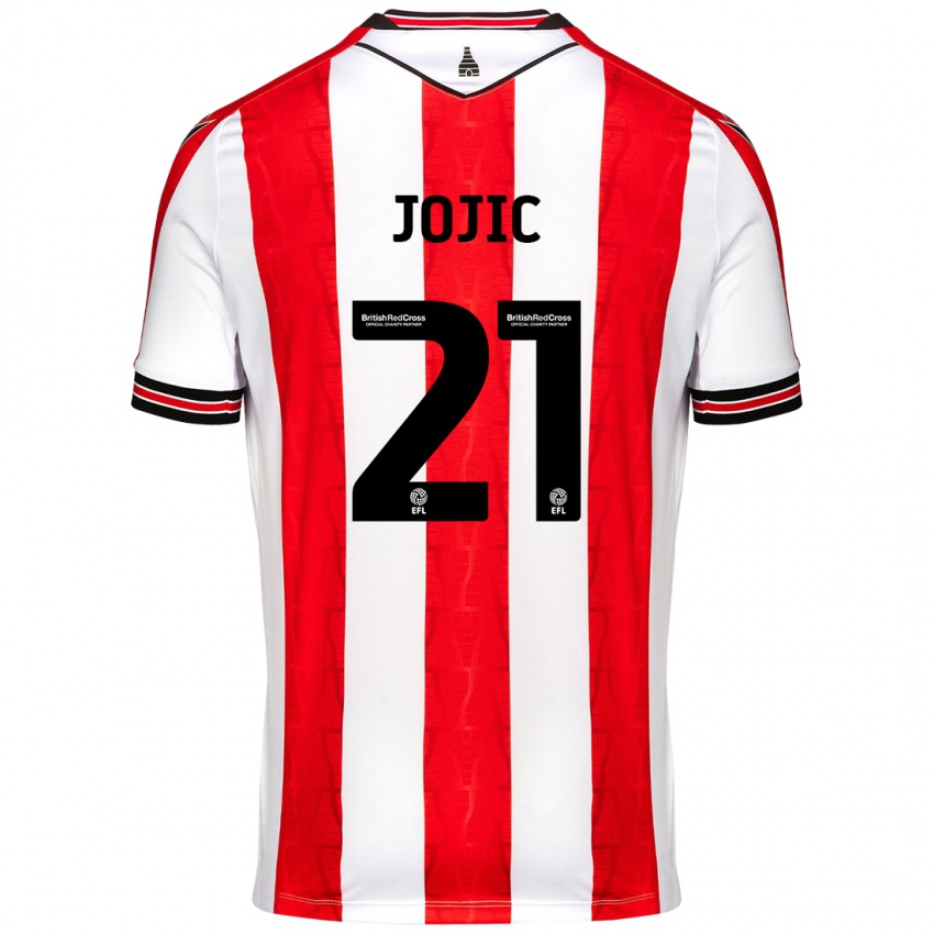 Niño Camiseta Nikola Jojic #21 Rojo Blanco 1ª Equipación 2024/25 La Camisa México