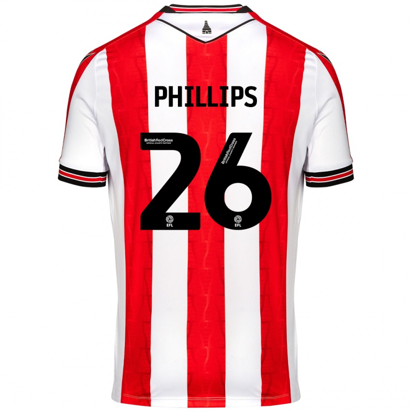 Niño Camiseta Ashley Phillips #26 Rojo Blanco 1ª Equipación 2024/25 La Camisa México