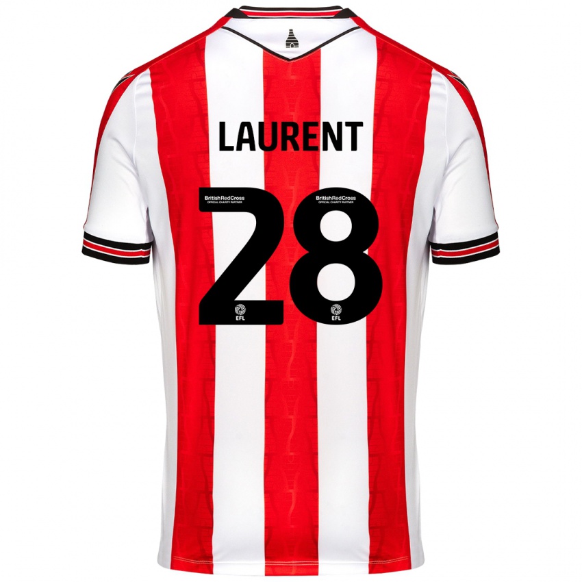 Niño Camiseta Josh Laurent #28 Rojo Blanco 1ª Equipación 2024/25 La Camisa México