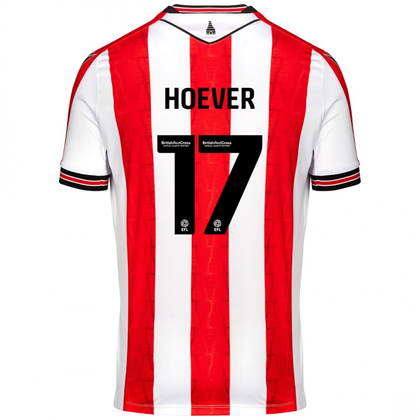 Niño Camiseta Ki-Jana Hoever #17 Rojo Blanco 1ª Equipación 2024/25 La Camisa México