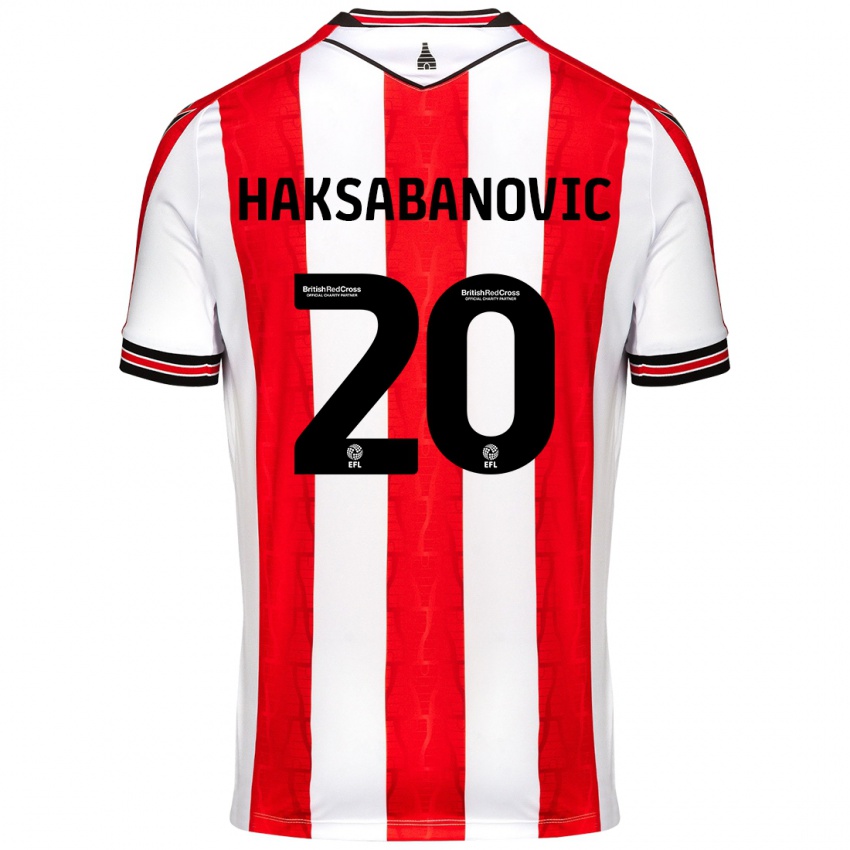 Niño Camiseta Sead Hakšabanović #20 Rojo Blanco 1ª Equipación 2024/25 La Camisa México