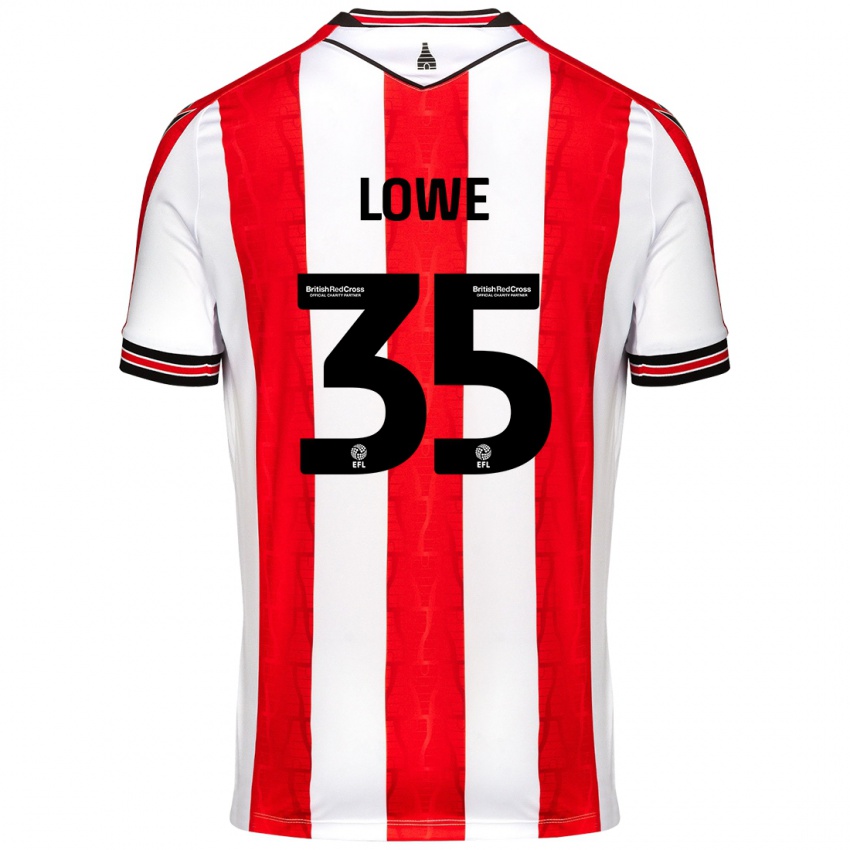 Niño Camiseta Nathan Lowe #35 Rojo Blanco 1ª Equipación 2024/25 La Camisa México