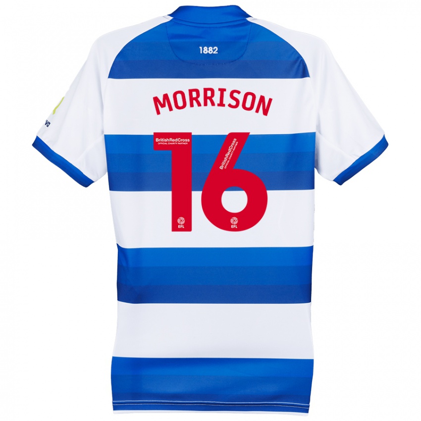 Niño Camiseta Liam Morrison #16 Blanco Azul 1ª Equipación 2024/25 La Camisa México