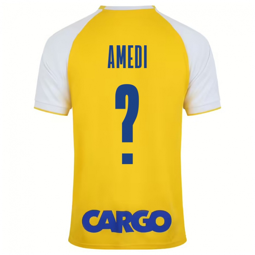 Niño Camiseta Roei Amedi #0 Amarillo Blanco 1ª Equipación 2024/25 La Camisa México