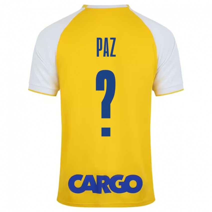 Niño Camiseta Jonathan Paz #0 Amarillo Blanco 1ª Equipación 2024/25 La Camisa México