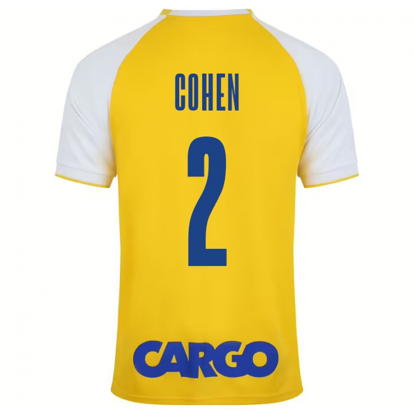 Niño Camiseta Avishay Cohen #2 Amarillo Blanco 1ª Equipación 2024/25 La Camisa México