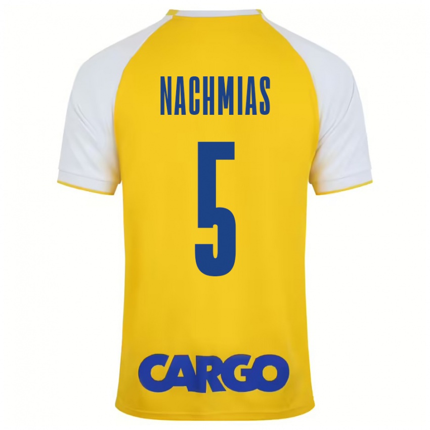 Niño Camiseta Idan Nachmias #5 Amarillo Blanco 1ª Equipación 2024/25 La Camisa México