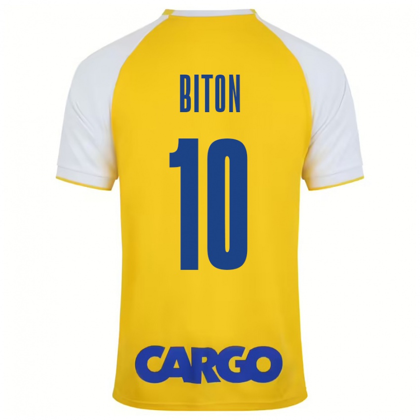 Niño Camiseta Dan Biton #10 Amarillo Blanco 1ª Equipación 2024/25 La Camisa México