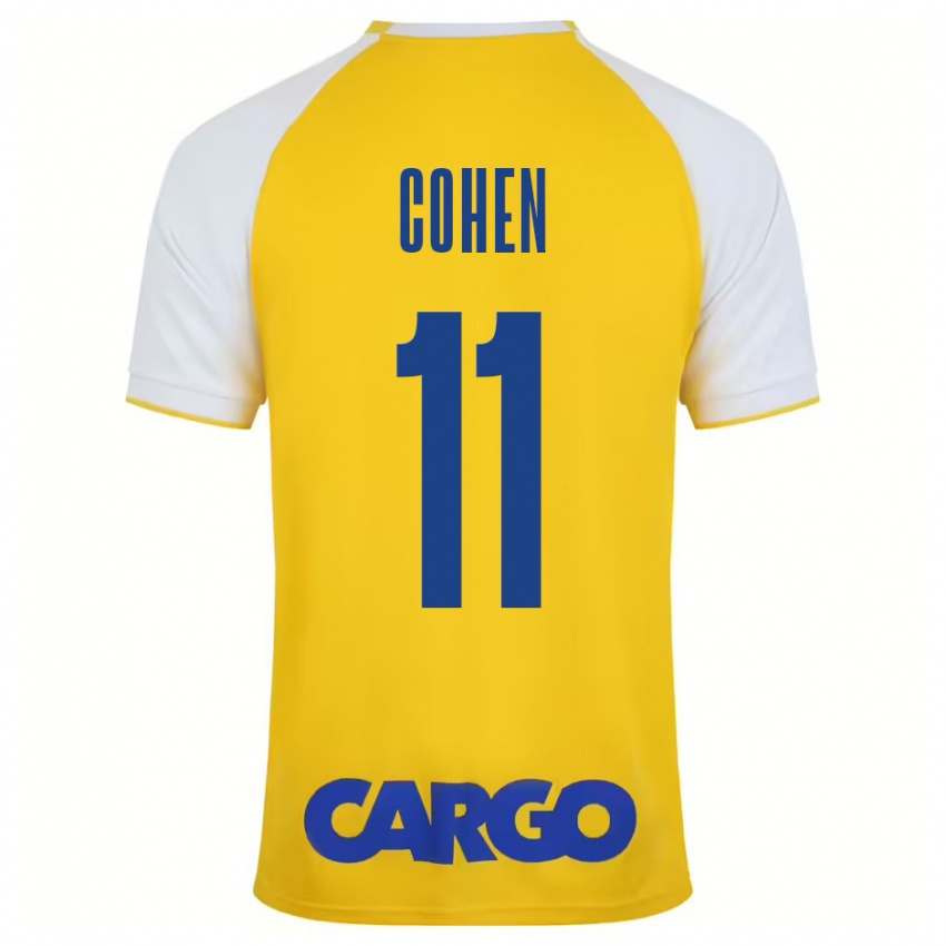 Niño Camiseta Yonatan Cohen #11 Amarillo Blanco 1ª Equipación 2024/25 La Camisa México