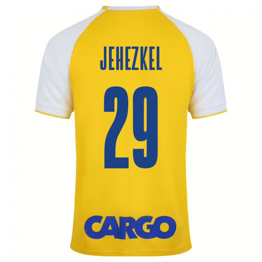 Niño Camiseta Sagiv Jehezkel #29 Amarillo Blanco 1ª Equipación 2024/25 La Camisa México