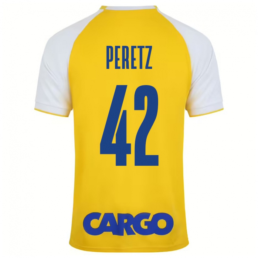 Niño Camiseta Dor Peretz #42 Amarillo Blanco 1ª Equipación 2024/25 La Camisa México