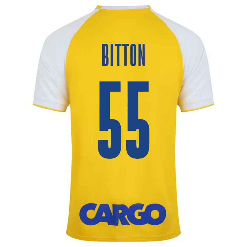 Niño Camiseta Nir Bitton #55 Amarillo Blanco 1ª Equipación 2024/25 La Camisa México