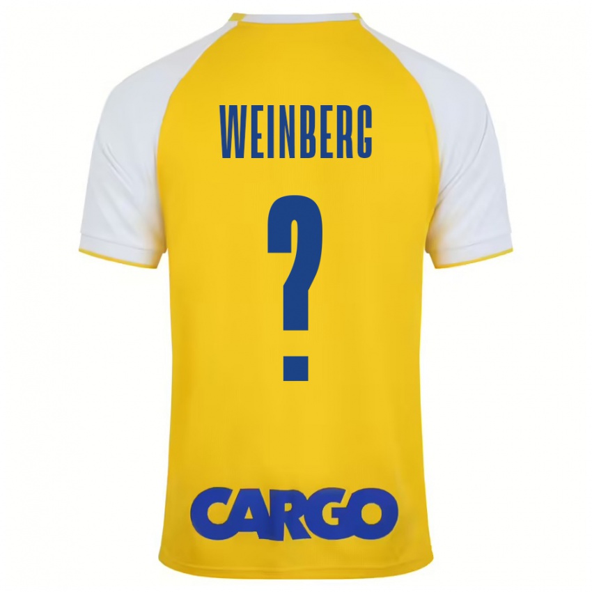 Niño Camiseta Idan Weinberg #0 Amarillo Blanco 1ª Equipación 2024/25 La Camisa México