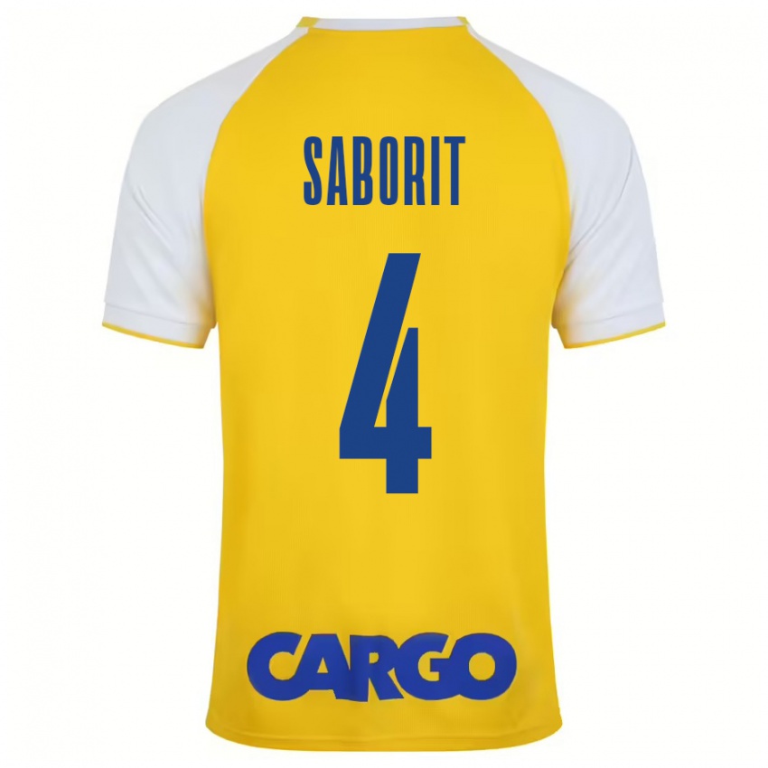 Niño Camiseta Enric Saborit #4 Amarillo Blanco 1ª Equipación 2024/25 La Camisa México