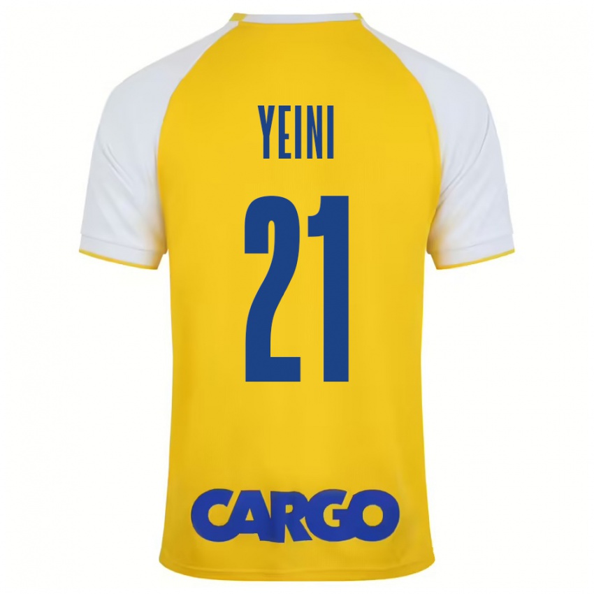 Niño Camiseta Sheran Yeini #21 Amarillo Blanco 1ª Equipación 2024/25 La Camisa México