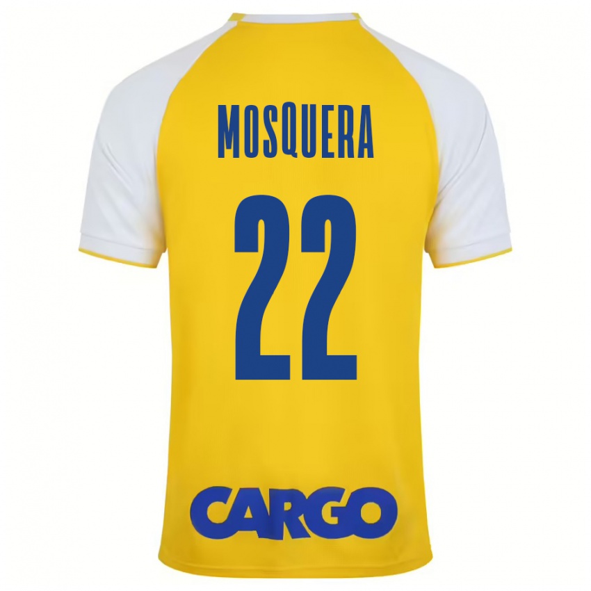 Niño Camiseta Orlando Mosquera #22 Amarillo Blanco 1ª Equipación 2024/25 La Camisa México